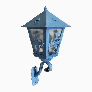 Vintage Exterior Pastel Blue Patina Lantern