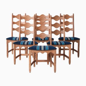 Mid-Century Danish Oak Dining Chairs No 2 by Henning Kjaernulf, 1960s, Set of 6