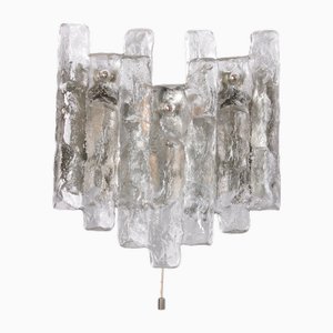 Crystal Ice Glass Wall Lamp from Kalmar Franken Kg, 1960s