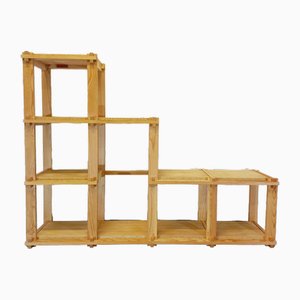 Vintage Pine Library Shelf Staircase, 1980s