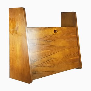Mid-Century Modern Wooden Drop Off Wall Secretary attributed to Marcel Gascoin, 1950s