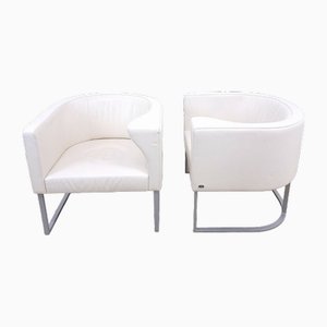 DS 207 Leather Armchairs 0012 in Color Cream from de Sede, 2007, Set of 2
