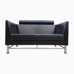 2-Seater Sofa in Leather Color Black from Knoll Inc. / Knoll International