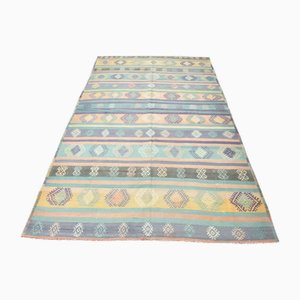 Alfombra Kilim vintage en colores pastel