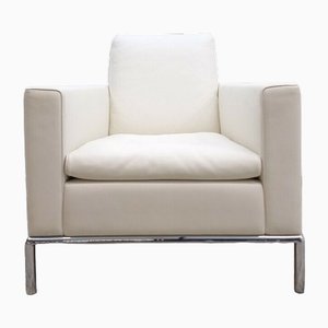 Fauteuil FSM Exhibit en Cuir Véritable Blanc de De Sede