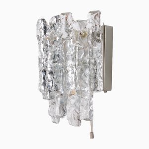 Crystal Ice Glass Wall Lamp by J. T. Kalmar, 1960s