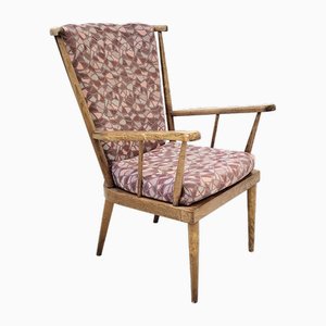 Vintage Eventail Lounge Chair in Birch from Baumann, 1960s