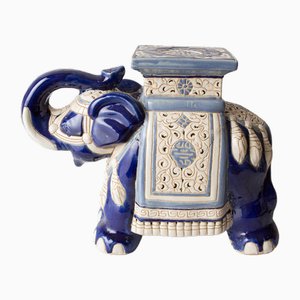 Elefante Macetero in ceramica blu, anni '60