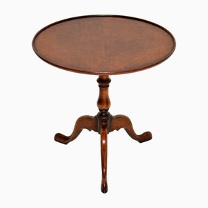 Antique Burr Walnut Snap Top Occasional Table, 1900s