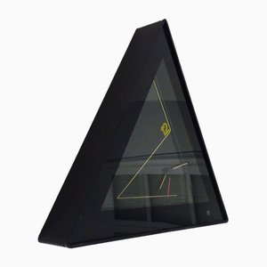 Vintage Neon Triangle Wall Clock, 1980s