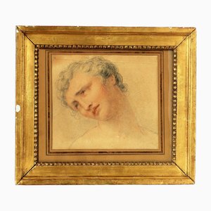 Giovanni Battista Cipriani, Volto di giovinezza, 1800, matita e gesso rosso