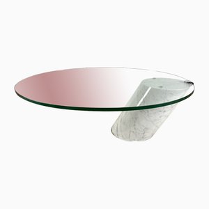 Tavolino da caffè K1000 in vetro e marmo di Carrara di Ronald Schmitt, anni '70