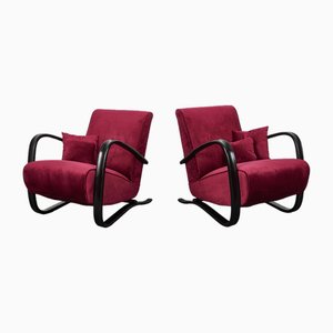 Mid-Century Art Deco Armchairs Model H-269 by Jindřich Halabala for Up Závody, 1930s, Set of 2