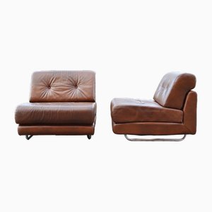 Leather Modular Sofa Model Mobilante by Hans Hopfer for Mobilia Oxred, 1970s, Set of 2