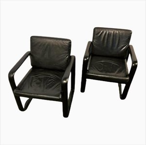 Leather Hombre Armchairs from Rosenthal, 1970s, Set of 2