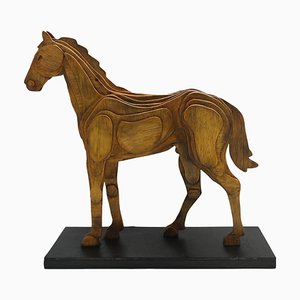 Wooden Horse in the style of Mario Ceroli, Italy, 1980s