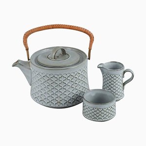 Cordial Tea Service by Jens H. Quistgaard for Bing & Grøndahl / Nissen Kronjyden, 1960s, Set of 3
