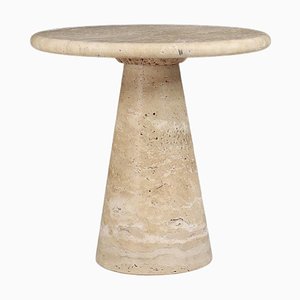 Conical Travertine Side Table, Italy, 1980s