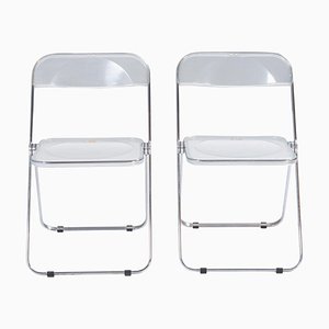 Plastic Plia Folding Chairs attributed to Giancarlo Piretti for Castelli, 1960s, Set of 2
