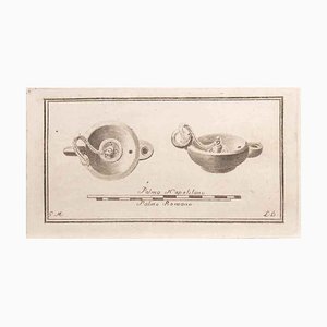 Luigi Biondi, Oil Lamp to Hang, Etching, 18th Century