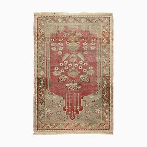 Anatolischer Vintage Teppich in Beige & Rot