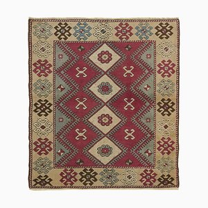 Tapis Vintage en Laine et Coton d'Anatolie