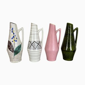 Vases Fat Lava Pottery Vintage attribués à Scheurich Foreign, Allemagne, 1950s, Set de 4