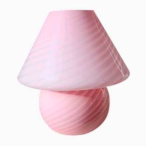 Vintage Murano Large Light Pink Mushroom Lamp, 1970s