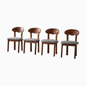 Danish Modern Chairs in Pine & Lambswool from Glostrup Furniture Factory, 1960s, Set of 4