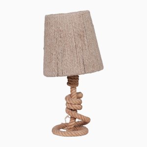 Mid-Century French Rope Table Lamp attributed to Audoux-Minet, 1960s