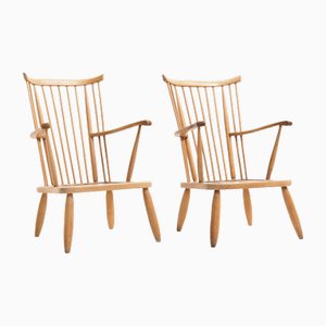 Shaker Style Wingback Chairs, 1960s, Set of 2