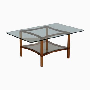 Vintage Danish Coffee Table in Glass, 1970s