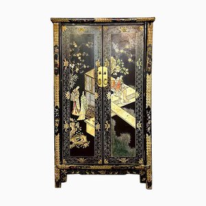 Small 19th Century Chinese Black Lacquered Cabinet