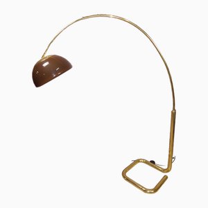 Adjustable Gold Brown Umbrella Arch Lamp from Cosack, 1970s