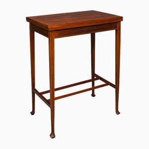 Antique English Fold Over Games Table in Walnut, 1890s