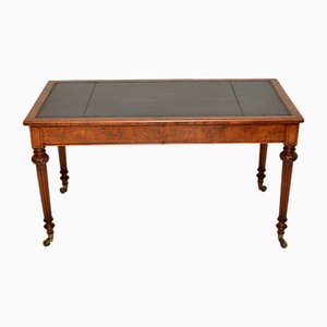 Antique Victorian Burr Walnut Writing Table by Holland & Sons , 1870s