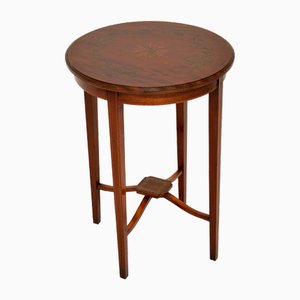 Antique Edwardian Painted Satin Wood Occasional Side Table, 1900s