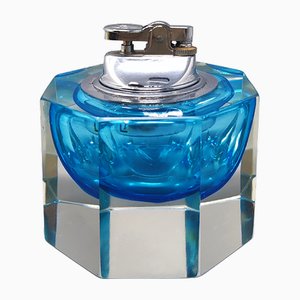 Octagonal Table Lighter in Murano Sommerso Glass by Flavio Poli for Seguso, 1960s