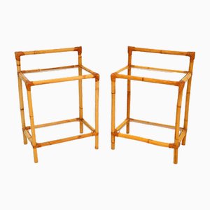 Vintage Bamboo Side Tables attributed to Angraves, 1970s, Set of 2