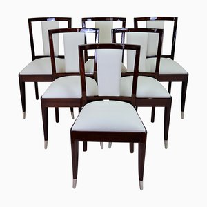 Art Deco Dining Chairs in Mahogany from De Coene Frères, 1940s, Set of 6