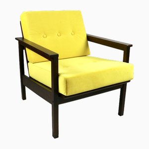 Fauteuil en Velours de Jade Jaune, 1970s