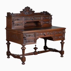 George III Style Carved Oak Chest, 1880s