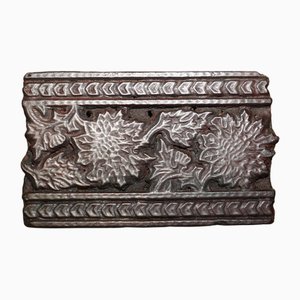 Antique Hand Carved Floral Leaf Printing Block for Wallpaper