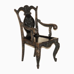 Antique Chinese Dragon Carver Armchair, 1880s