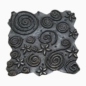 Swirly Hand Carved Floral Printing Block