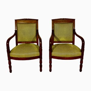 Fauteuils Empire en Acajou, Set de 2