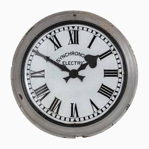 Reloj de pared industrial grande de Synchronome, años 30