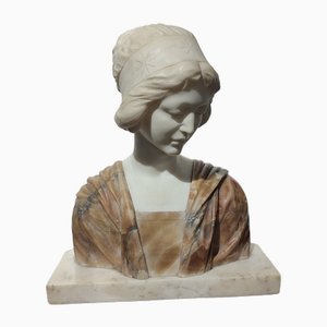 Bust, Mid-1800s, Chiseled Marble