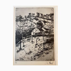 Josef Steib, Obstbäume in Cochem, 1926, Radierung