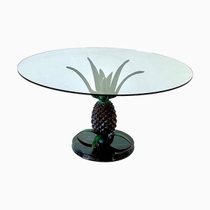 Sculptural Pineapple Coffee Table in Metal and Glass from Maison Jansen, 1970s
